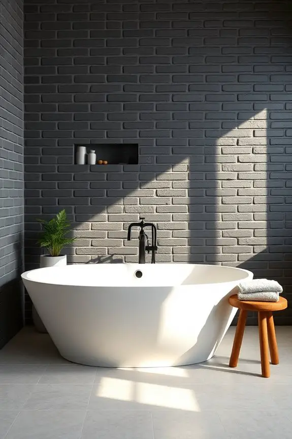 cozy dark brick retreat