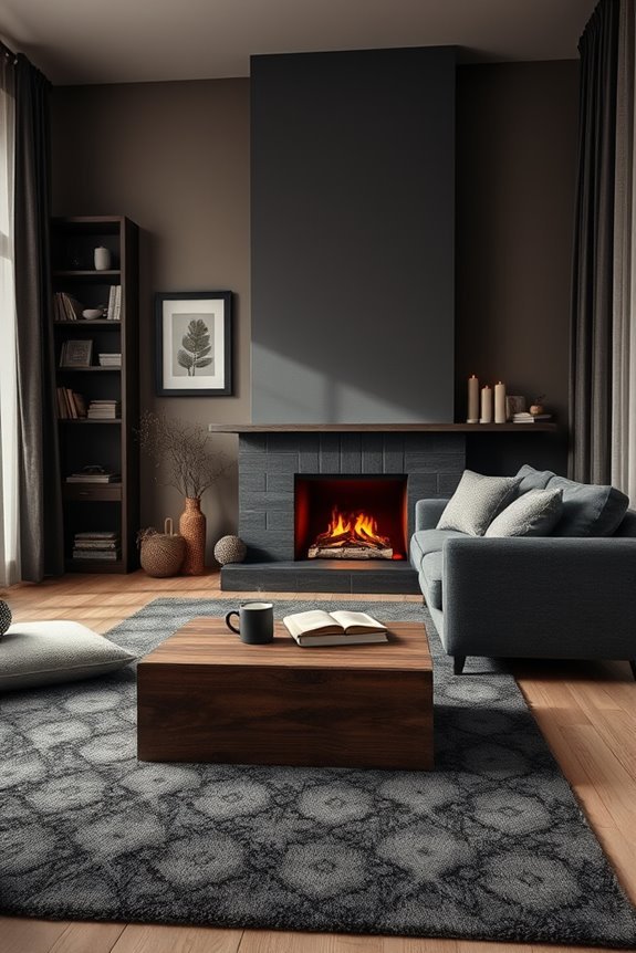 cozy dark fireplace sanctuary