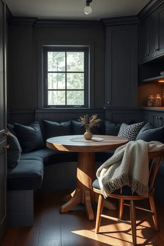 cozy dark upholstery nook