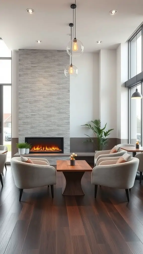 cozy dining by fireplace