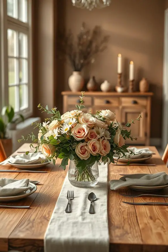 cozy dining room bouquets