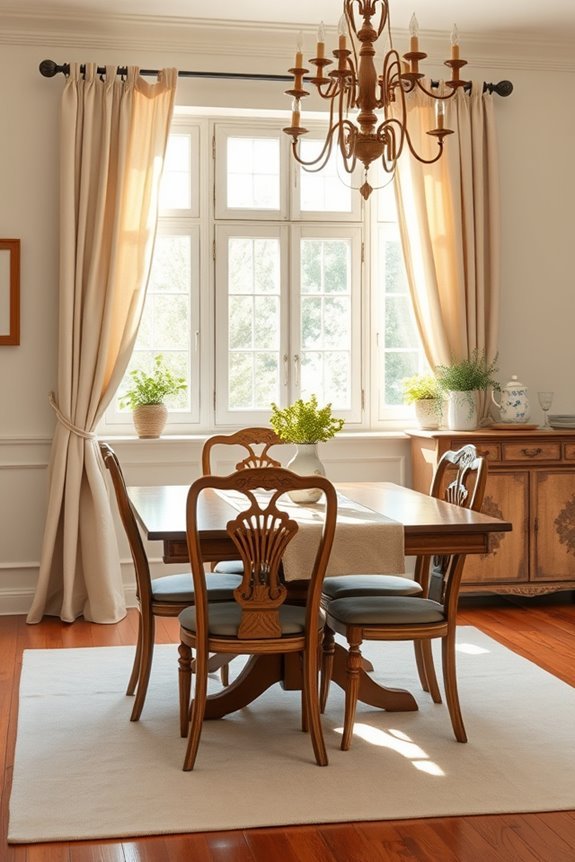 cozy dining room window treatments