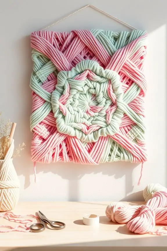 cozy diy yarn wall art