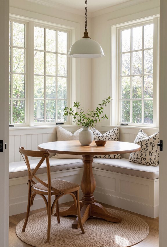 cozy eclectic vintage dining nook