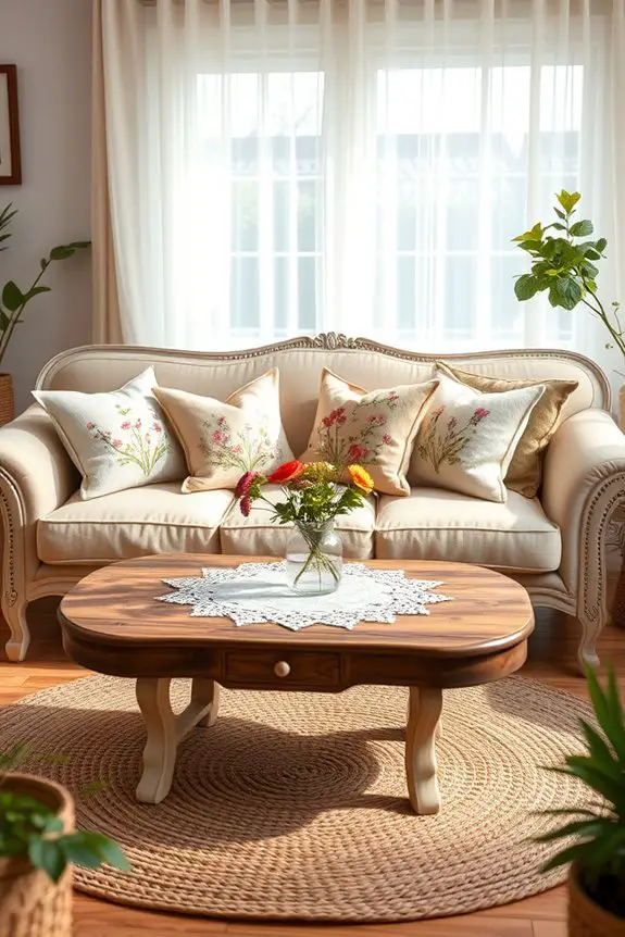 cozy embroidered pillow decor