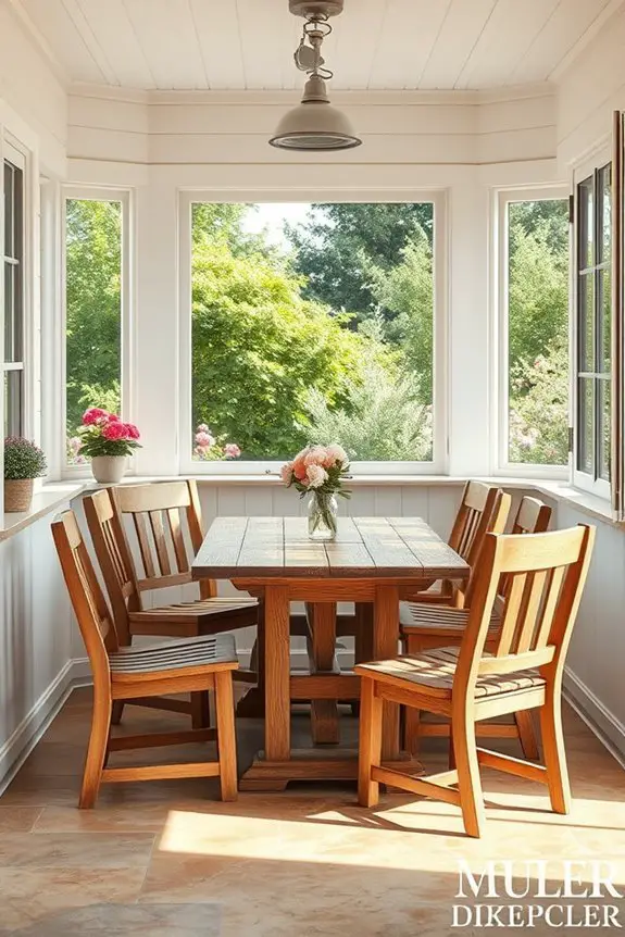 cozy enclosed dining nook