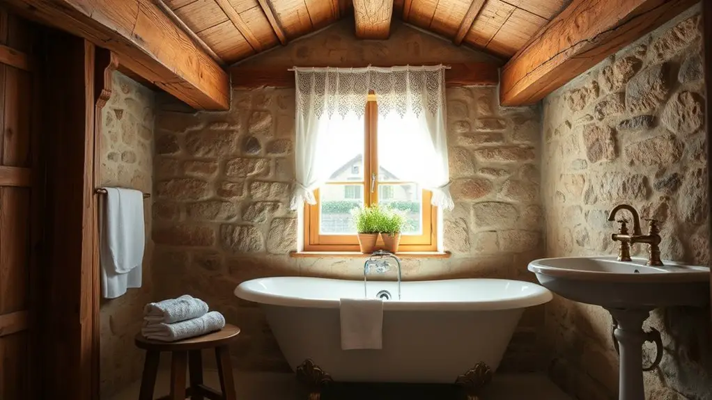 cozy european farmhouse bathrooms