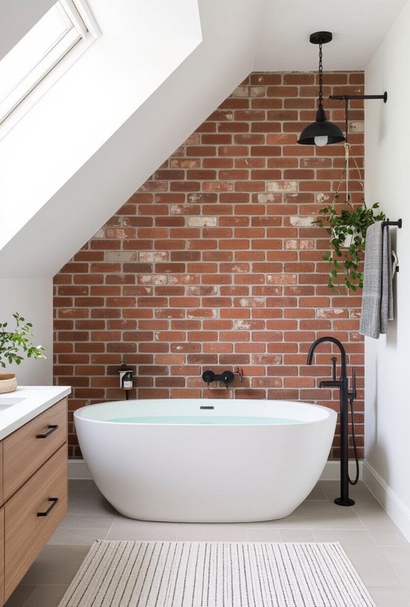 cozy exposed red brick