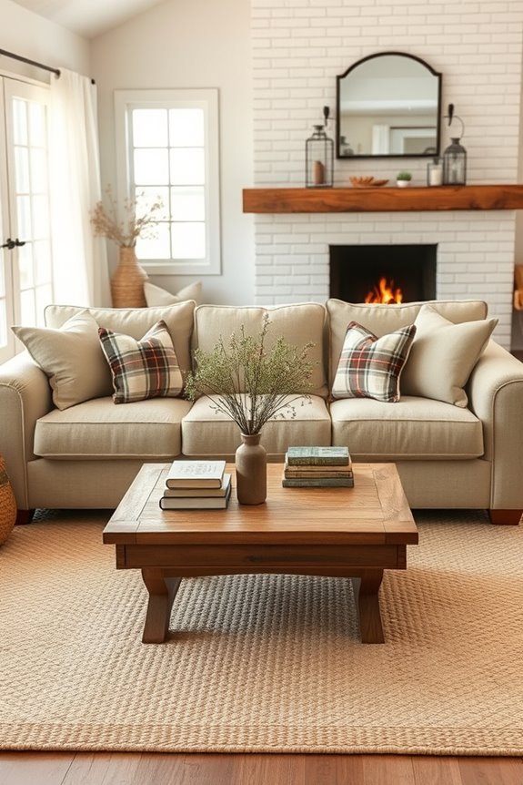 cozy farmhouse chic living room