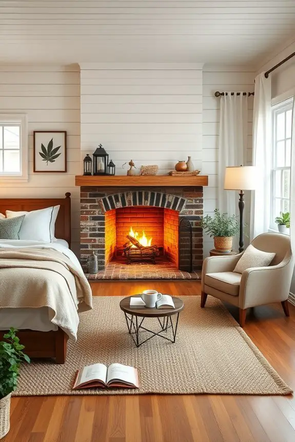 cozy farmhouse fireplace design