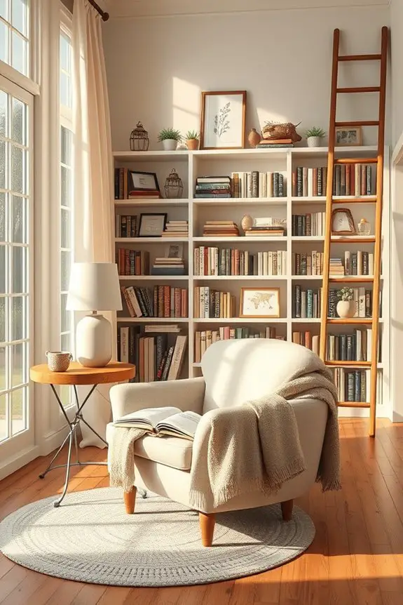 cozy farmhouse library design
