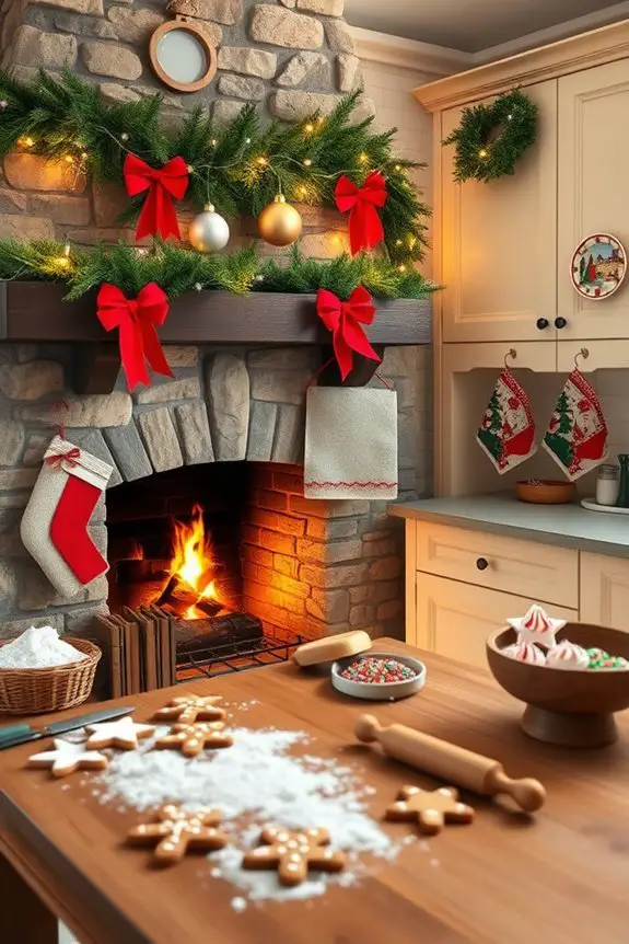 cozy festive fireplace corner