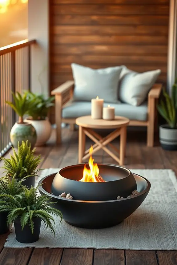 cozy fire bowl ambiance