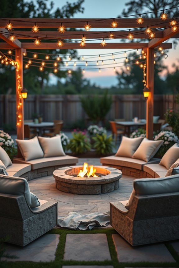 cozy fire pit ambiance