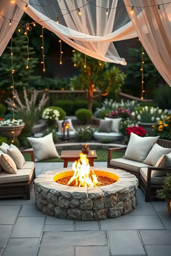 cozy fire pit ambiance