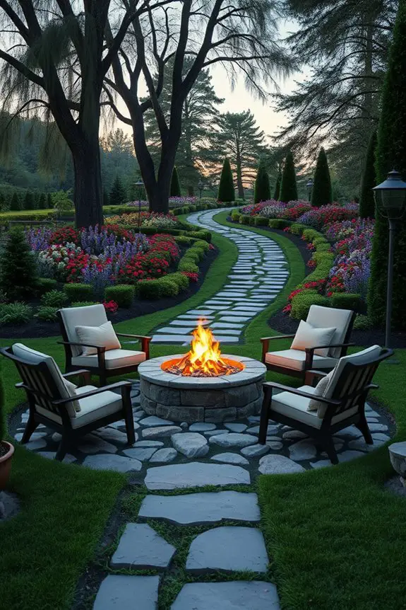 cozy fire pit gathering