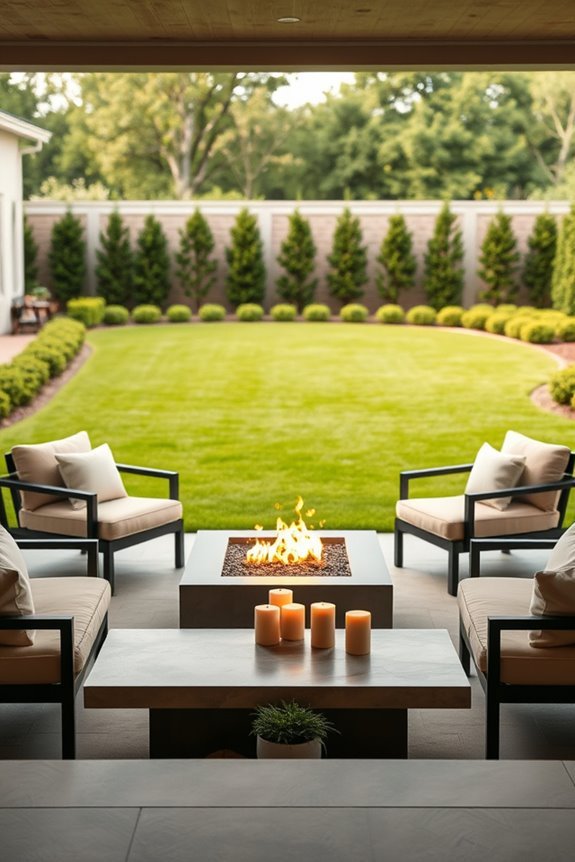 cozy fire pit lounge