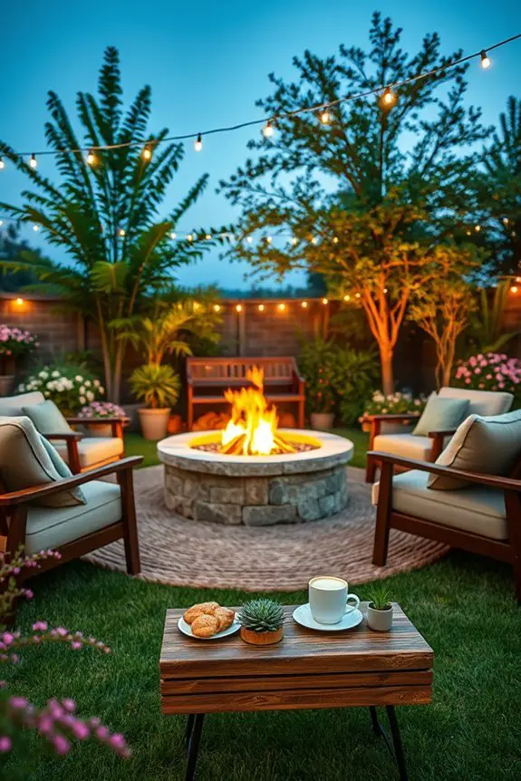 cozy fire pit seating
