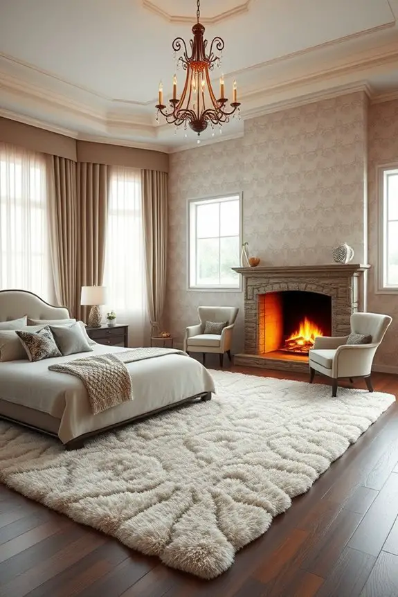 cozy fireplace bedroom retreat