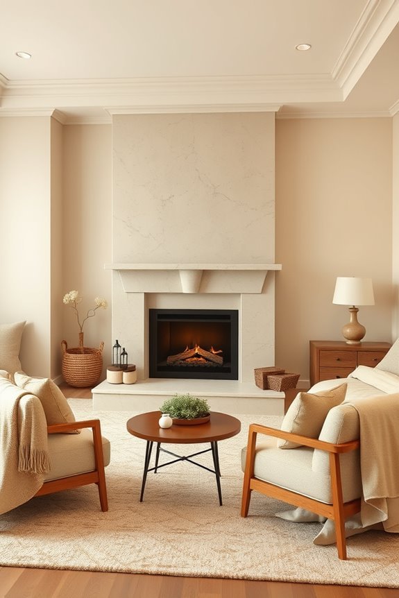 cozy fireplace bedroom retreat