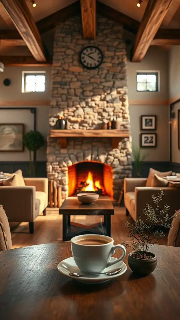 cozy fireplace dining experience