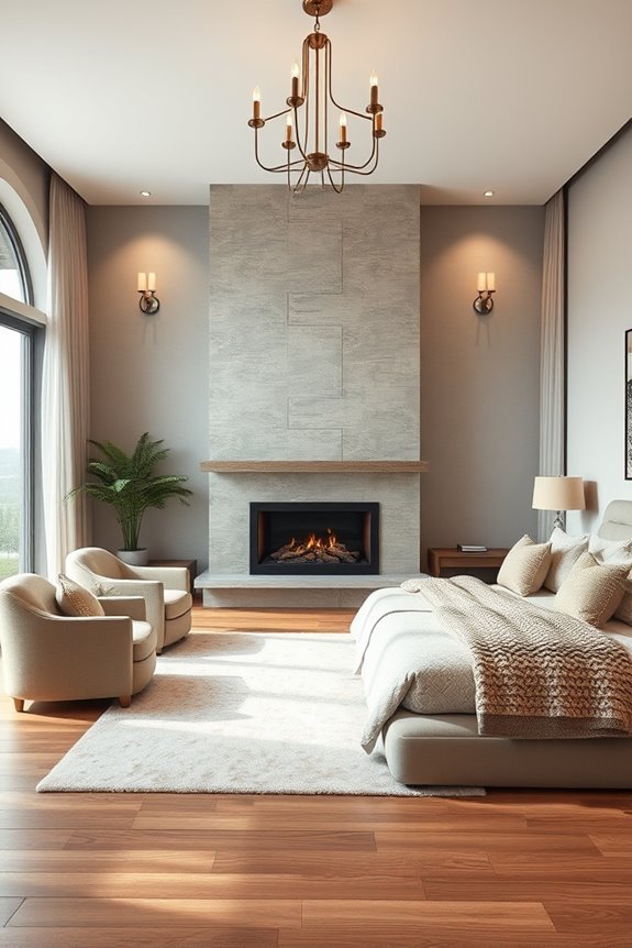 cozy fireplace enhances ambiance