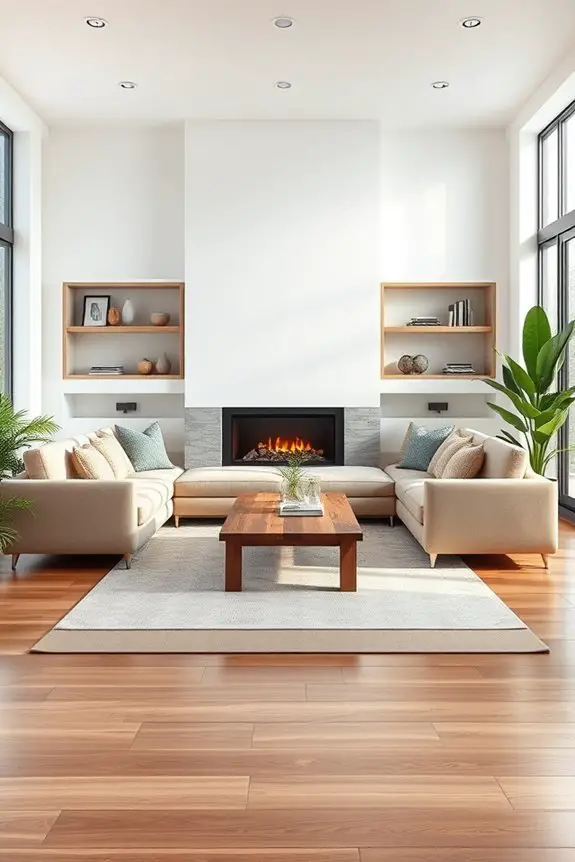 cozy fireplace focal point