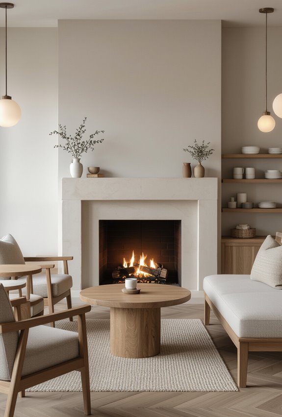 cozy fireplace focal point