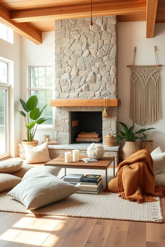 cozy fireplace gathering spot