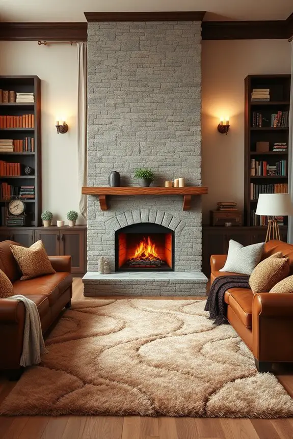 cozy fireplace mantel design