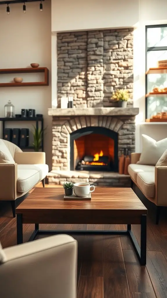 cozy fireplace seating area