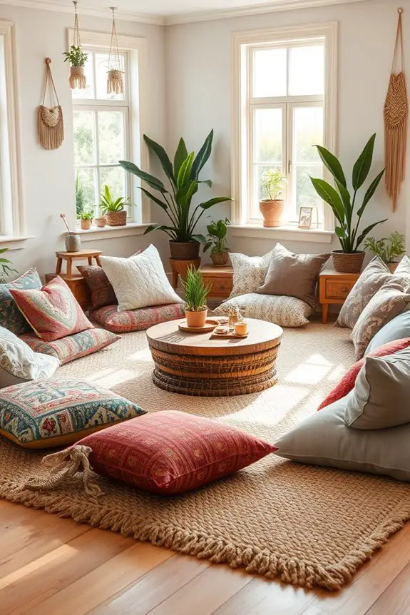 cozy floor cushion seating
