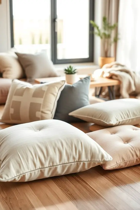 cozy floor cushions decor