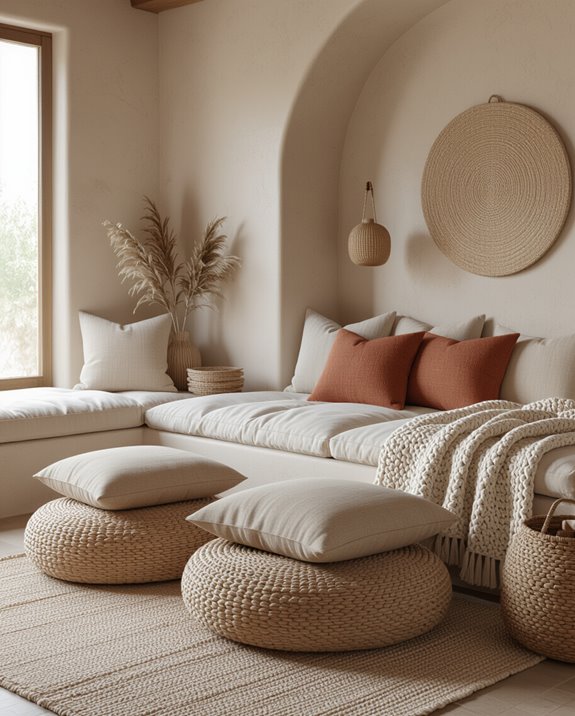 cozy floor cushions nook