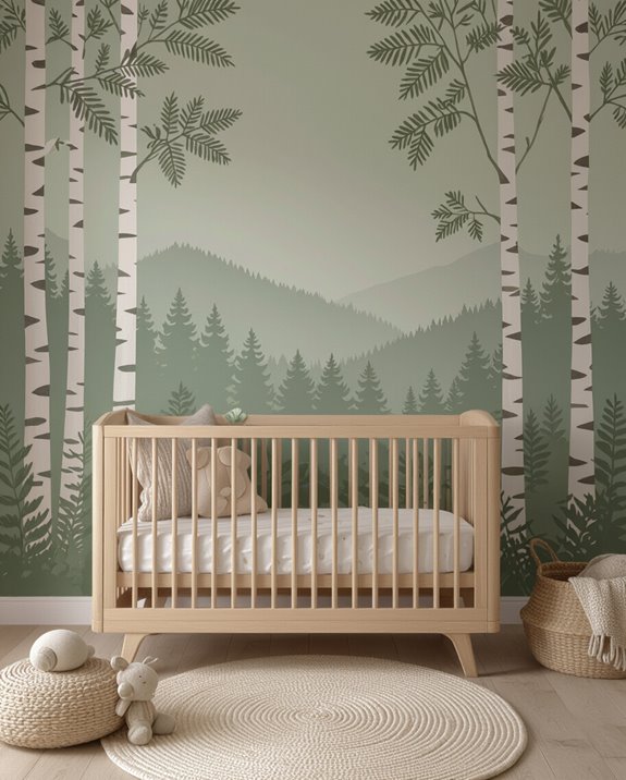 cozy forest themed nursery design