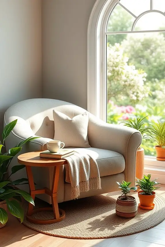 cozy garden reading nook