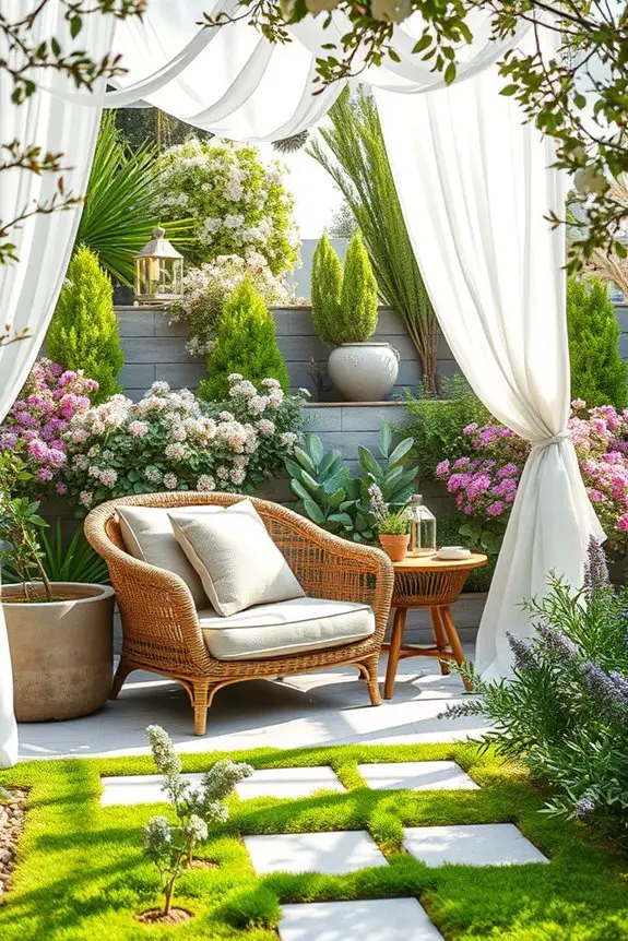 cozy garden seating area