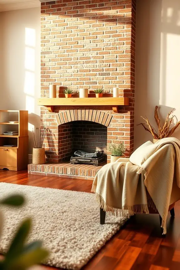 cozy gathering around fireplace