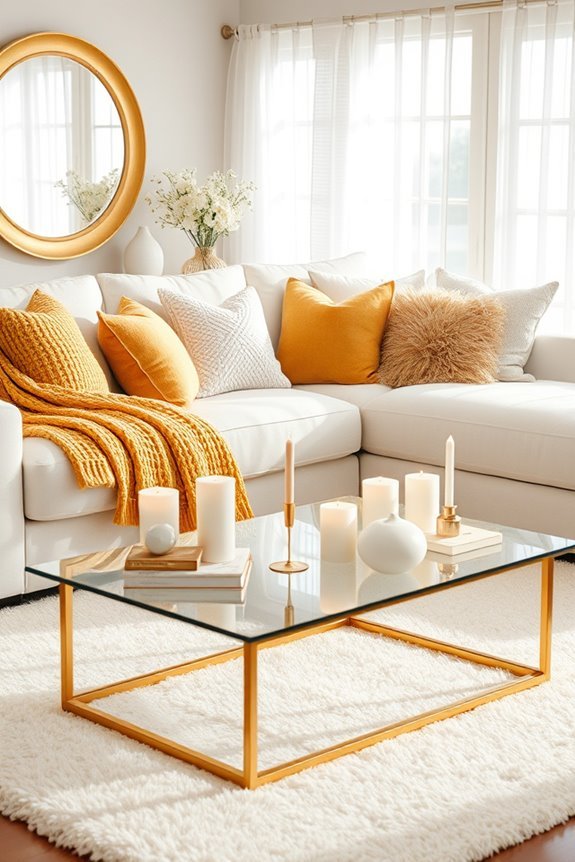 cozy gold and white elegance