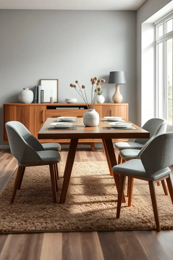 cozy gray brown dining