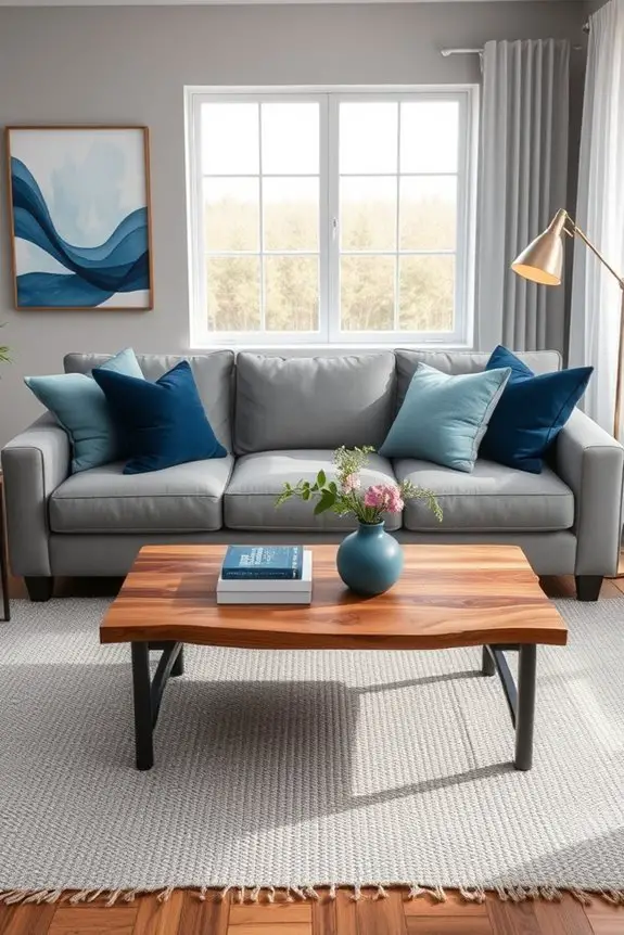 cozy grey and blue combinations
