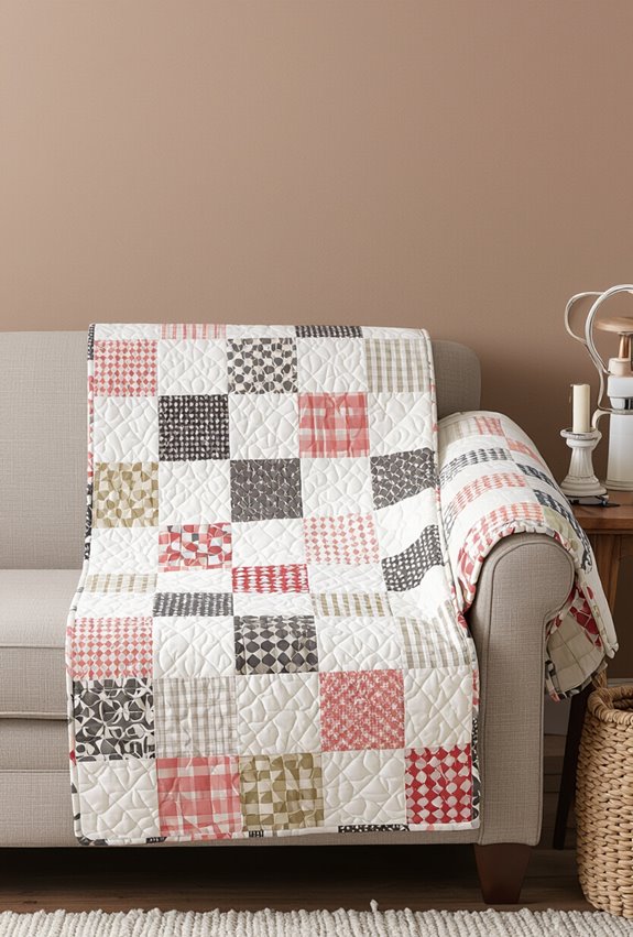 cozy handmade quilted throw
