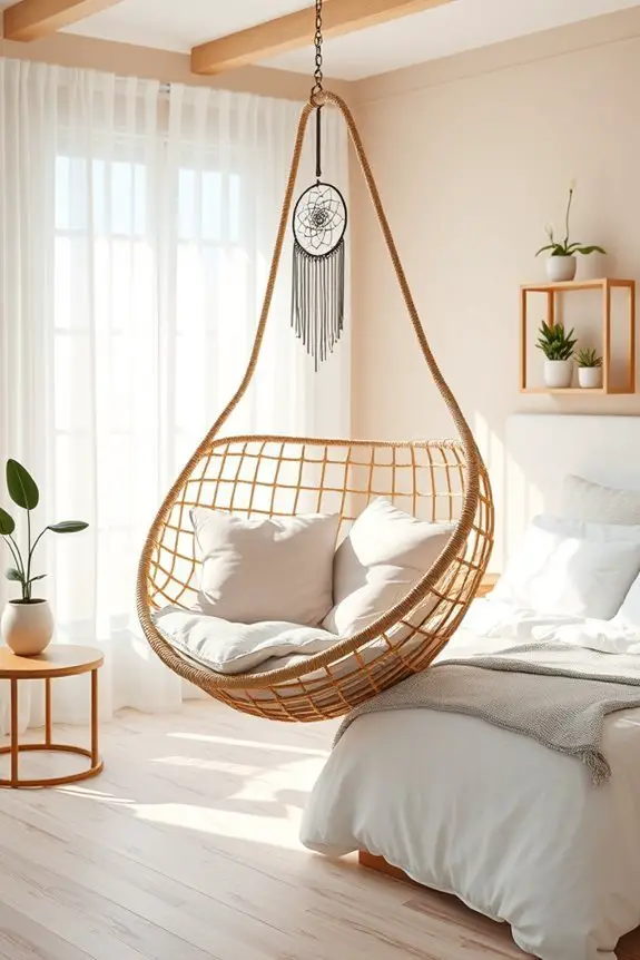 cozy hanging chair nook