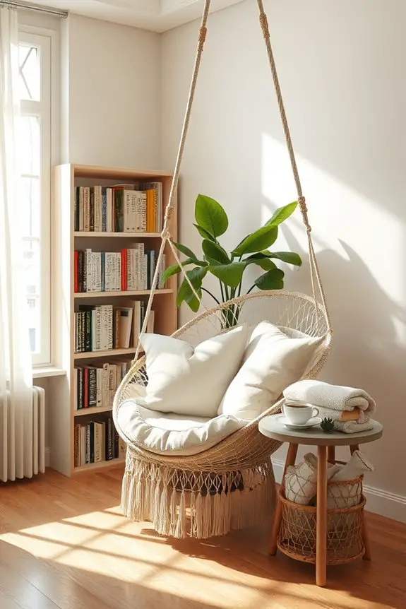 cozy hanging chair nook