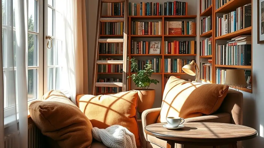 cozy home library designs
