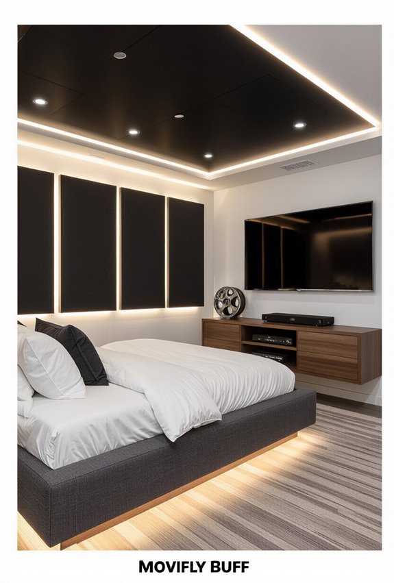 cozy home theater bedroom