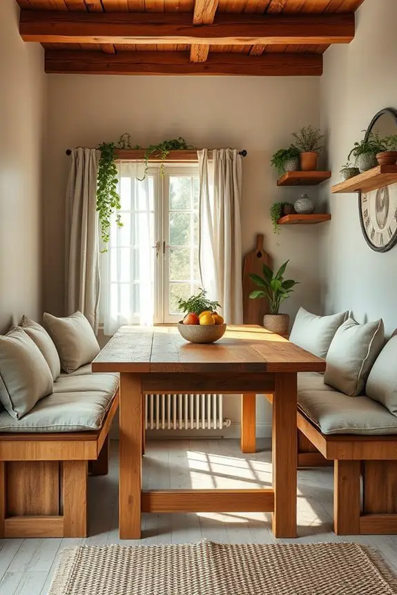 cozy kitchen reading nook