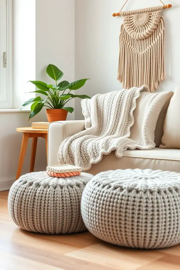 cozy knitted home decor