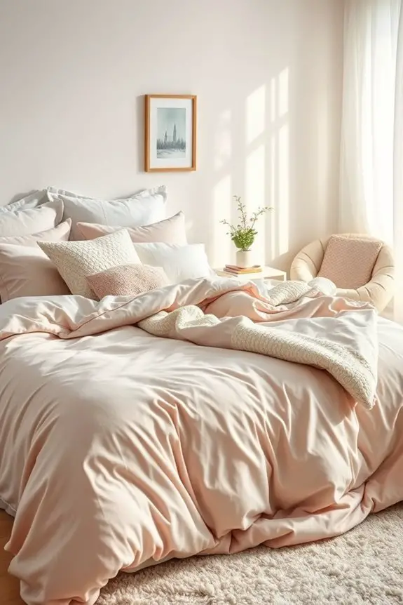 cozy layered bedding textures