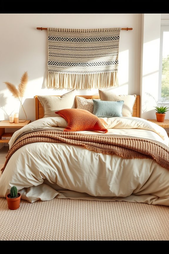 cozy layered boho bed